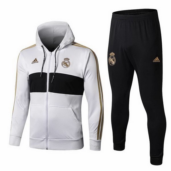 Survetement Football Real Madrid 2019-20 Blanc Jaune Negro